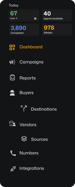 CallGrid Navigation Sidebar